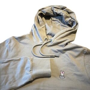 Psycho Bunny Men's Hoodie Sweatshirt Brown XS Embroidered Bunny Logo Pocket